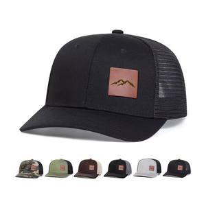 Casquette de camionneur Snapback en cuir unisexe de haute qualité OEM Casquette de camionneur VTT Protection UV Casquette de camionneur à dos en maille - Product Image 6