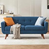 Mueble cómodo para sala de estar, 2 asientos/3 asientos, tapizado de tela azul