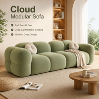 Canapé Modulaire Bouclé Confortable au Design Moderne, Canapé Sectionnel Nuage à Profil Bas pour Salon, Vente en Gros Direct Usine Personnalisable