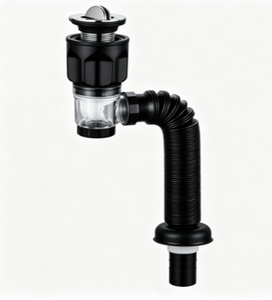 Dispositivo de Drenaje Horizontal y Vertical ABS para Lavabo, Tubería de Desagüe Antiolores para Instalación de Lavabos de Baño - Product Image 3