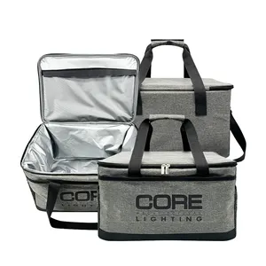 Factory Custom Logo Insulated Thermal Picnic Waterproof PEVA Lining Thermal Lunch Box Cooler Bag