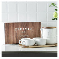 Service à thé en céramique et porcelaine écologique de luxe nordique, personnalisable avec logo, chauffe-bougie, marque Saimei, tasse 200 ml, théière 650 ml