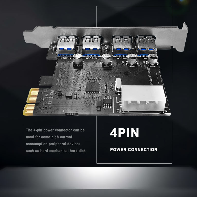 Scheda Di Espansione PCI-E A 4 Porte USB 3.0 - 5 Gbps, Per PC E Schede Madri - Foto 6