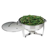 Marmite de buffet classique en acier inoxydable 201 de 4QT à prix abordable avec couvercle en verre pour cuisinière à gaz et à induction, sans revêtement