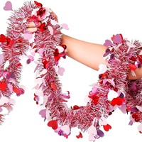 Guirlande de fleurs rouges en plastique pour la Saint-Valentin, décoration de chambre de mariage, fête, écologique, légère, durable, pour intérieur