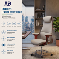 Chaise de bureau de direction Aston de luxe moderne à dossier haut en cuir PU, ergonomique, pivotante, avec base chromée et roulettes, pour bureau à domicile et salon