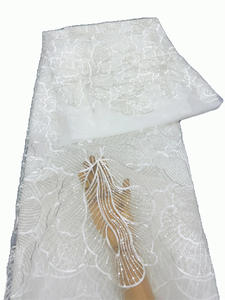 Fleurs paillettes tissu Polyester Spandex matériau extensible paillettes brillantes pour mariage transparent pour robe de bal robe de soirée Costume - Product Image 5