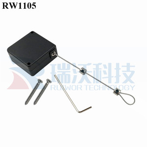 RUIWOR RW1105 Vierkante Intrekbare <span class=keywords><strong>String</strong></span> Reel Plus Adjustalbe Lasso Lus door Metallic Lock Inbussleutel voor Sieraden Security Display - Product Image 5