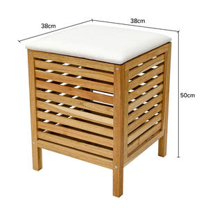 Muebles para Sala de Estar y Dormitorio, Taburete Otomano de Almacenamiento en Forma de Cubo de Madera Moderno, Pequeño y Portátil, con <span class=keywords><strong>Tapa</strong></span> Extraíble - Product Image 6
