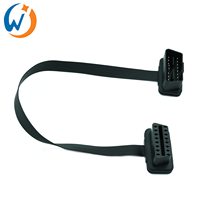 OBD 2 Cables Conector 30CM 16Pin Cable OBDII OBD 2 Herramienta de diagnóstico ELM327 Adaptador Plano Delgado Obd2 Cable de extensión