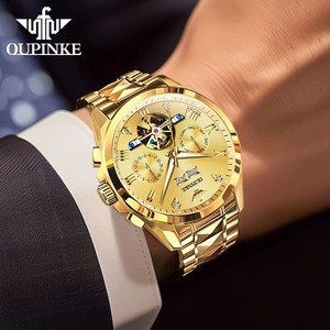 OUPINKE 3240 Skeleton Men's Watches 50m Waterproof Automatic Mechanical Watch Sapphire Luminous Date Tungsten Steel Brand Watch - Product Image 6