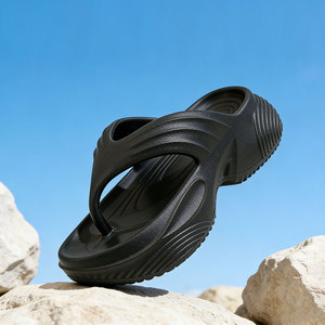 Sandalias de Plataforma Estilo Nube para Mujer, Negras, con Aumento de Altura, para Uso Casual de Verano, con Suela de 5 cm de Grosor - Product Image 1