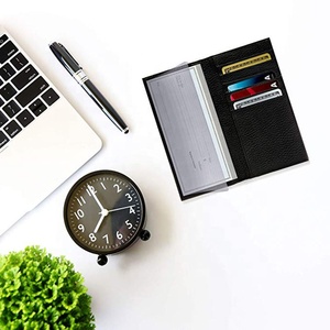 Oem da tùy chỉnh sổ Séc Bìa kiểm tra bìa sách PU hoặc da chính hãng sổ Séc thẻ tín dụng chủ Ví - Product Image 5