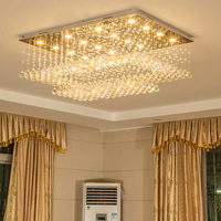 Plafonnier rectangulaire moderne de luxe en cristal K9, luminaire de plafond rectangulaire à montage en surface pour salon