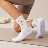 Chaussettes de Pilates antidérapantes pour femmes, chaussettes de Pilates personnalisées antidérapantes, chaussettes de yoga en coton respirant, design personnalisé