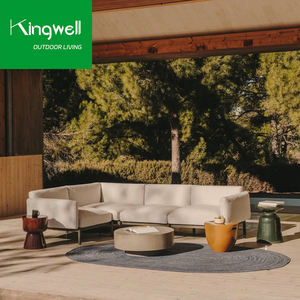 Salons de jardin modernes en aluminium pour l'extérieur, ensembles de canapés, hôtel, tissu imperméable, canapé en forme de L, <span class=keywords><strong>table</strong></span> <span class=keywords><strong>basse</strong></span>, cour - Product Image 1