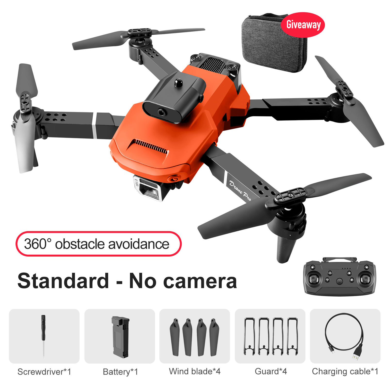 E100 Orange No Camera Drone