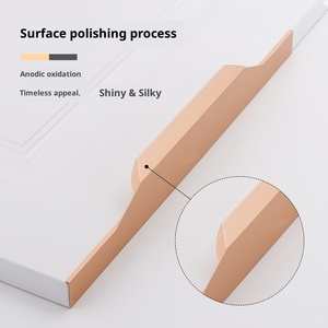 Invisible Square Handle Stainless Steel Modern Simple Drawer Cabinet <strong>Door</strong> Handle Thumb <strong>Gold</strong> No Slotting Light Luxury Black - Product Image 2
