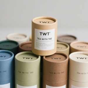 Custom Printed HighEnd Matcha Food Grade Kraft Cylinder Packaging Paper Tube Tea Powder Biodegradable Cardboard <b>Box</b> Eco-Friendly - Product Image 6