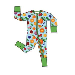 卸売価格 キッズ ロングスタイル 竹製ジッパーロンパース ベビーソフトロンパース カスタムプリント ダブルジッパーロンパース - Product Image 2