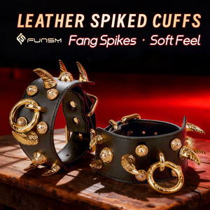 FUNSM esposas <span class=keywords><strong>de</strong></span> cuero erótico esclavo Bondage Gear BDSM esposas mano restricción SM juego Bondage Gear para Mujeres Hombres - Product Image 3