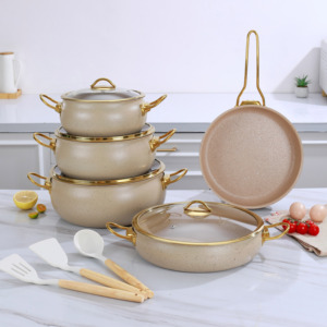 Bán buôn 12-mảnh thép không gỉ Cookware Set với kính có nắp đậy không dính đồ dùng nhà bếp cảm ứng nấu ăn chậu chảo - Product Image 2