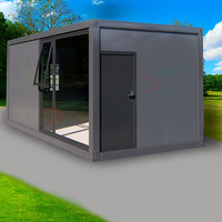 Maisons en verre modulaires préfabriquées de luxe, extensibles, structure en acier mobile, cabine, mini-maison avec cuisine et salle de bain