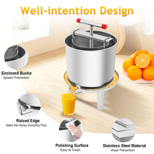 Presse extracteur de miel manuelle en acier inoxydable 13L nouvelle condition outil d'apiculture pour presser le jus de raisin et filtre à miel - Product Image 4