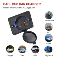 Chargeur mural double port Type-C QC3.0 PD, prise DC 12V 24V