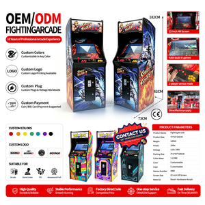 Machine de jeu d'<span class=keywords><strong>arcade</strong></span> de combat 2 joueurs, écran HD 22 pouces, éclairage LED, borne en bois à monnayeur pour centre commercial, OEM - Product Image 2