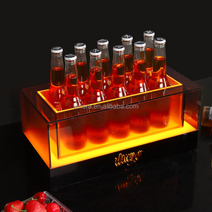 Custom Logo Warm Light Acrylic Ice Tub, LED <b>Illuminated</b> Beverage Chiller for Entertainment Venue - Product Image 3