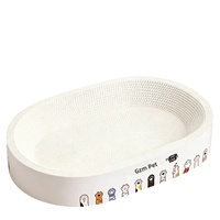 Nouveau Lit-griffoir pour chat blanc en carton ondulé durable, résistant à l'usure, sans peluches, style épuré