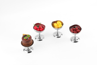 Bol à dessert sur pied en acier inoxydable, assiette à fruits sur pied haut, coupelle à glace pour la décoration de table de buffet d'hôtel et de restaurant