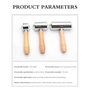 Rouleau de cuir en acier massif pour découpe au linoléum DIY, petit, moyen, grand, avec poignée en bois et support de rouleau - Product Image 4