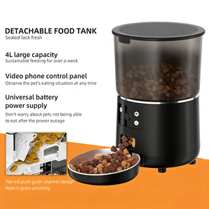 Distributeur automatique intelligent et écologique pour animaux de compagnie, 4L, caméra HD, alimentation par charge et batterie, Tuya, bol en acier inoxydable 304, plastique, nourriture - Product Image 5