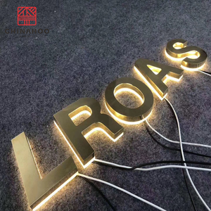 6 cm de oro de metal al aire libre metálico luminoso signos y publicidad cartas - Product Image 5