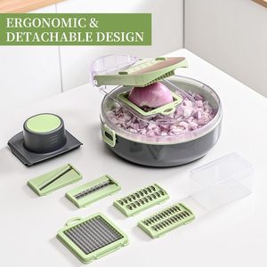 Top Seller High Quality Eco-friendly Stainless Steel Manual Kitchen <b>Vegetable</b> Cutter Onion Potato Slicing <b>Tools</b> - Product Image 2