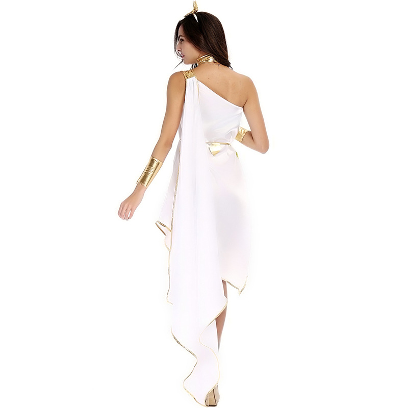 women's white goddess off the shoulder dress for roleplay women's white goddess off the shoulder dress for roleplay Divine Ivory Shell Embellished i Dress - S Size