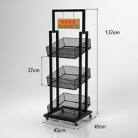 Supermarché personnalisé, magasin de vente au détail de semences de fruits et légumes frais, outil, écrou, casse-croûte, pain, gâteau, présentoir en métal, étagère sur pied