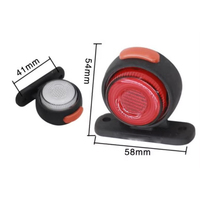 Feu de gabarit LED rond double face 12/24V, rouge, blanc, ambre, clignotant, pour camion, remorque, poids lourd