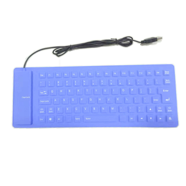 Flexible Silicone Wired Keyboard 85-Key Waterproof Foldable USB Keyboard Portable Soft Keyboard for Laptop PC Office Travel
