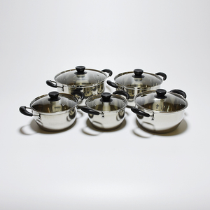 Thấp mảnh thép không gỉ nấu ăn nồi đặt nhà bếp canh chậu đa chức năng Cookware Set - Product Image 4