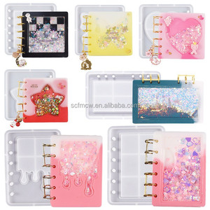 DIY 6 anillos A5 A6 A7 <span class=keywords><strong>Notebook</strong></span> cubierta moldes cristal goteo resina silicona molde para presupuesto carpeta cuaderno - Product Image 2