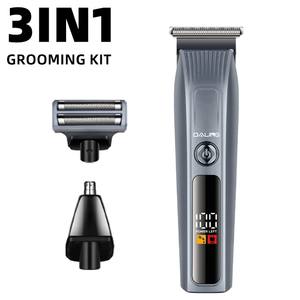 Kit de toilettage professionnel 3-en-1 DALING DL-9503 pour homme : <span class=keywords><strong>rasage</strong></span>, coupe de cheveux, tondeuse nez avec écran numérique et chargement USB - Product Image 2