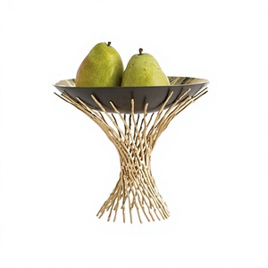 Bol à fruits décoratif en aluminium, forme ronde, avec support, au meilleur prix. - Product Image 1