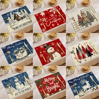 Nouvelle Collection 2026 – Napperon Personnalisable en Lin Anti-Brûlure pour Noël et Nouvel An, Motif Bonhomme de Neige, Décoratif, Résistant à la Chaleur et aux Taches