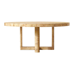Mesa de comedor redonda de madera maciza de país americano RH, mesa rectangular de piel de Burl de árbol de pasta de troncos, mesa de comedor de seis roble personalizada para el hogar - Product Image 1