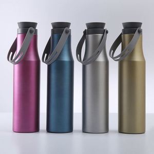Stainless Steel <b>Bottles</b> With Handle for Hot and Cold Drink Coffee Water Cup Clear Water <b>Bottles</b> - Product Image 3