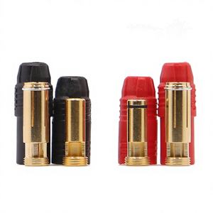 Connecteur de batterie pour modèle réduit d'avion et drone Amass Ames AS150 7mm plaqué or, type flamme, fabriqué aux États-Unis - Product Image 1