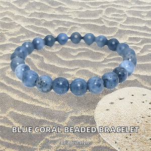 4/6/8/10/12mm High Grade Natural Blue Coral <b>Beaded</b> <b>Bracelet</b> for Men's Anniversary-Bohemian Style Buddhism - Product Image 2